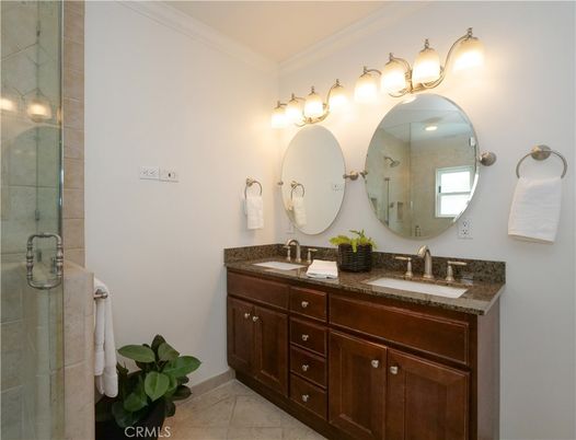 Bathroom, Dual Sink Vanities, Glass Shower, Interior