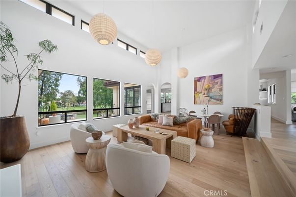 Interior, Living room, Pendant Lights, Wood Texture Flooring