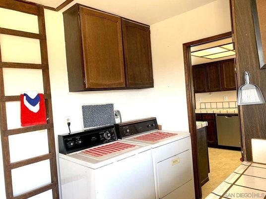 Interior, Kitchen, Tile Countertops, Washer