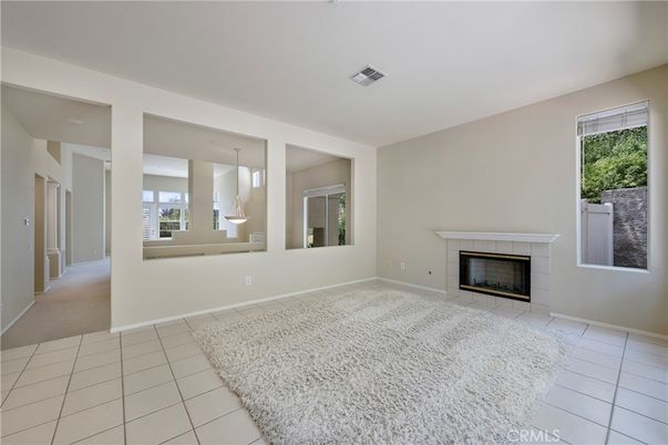 Empty room, Fireplace, Interior, Pendant Lights