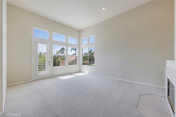 Empty room, Fireplace, Interior, Recessed Lighting