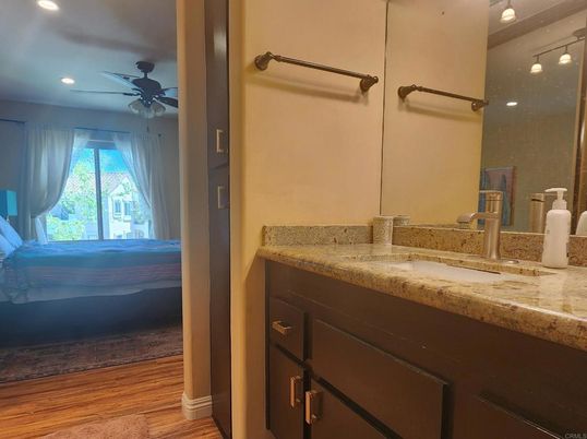 Bathroom, Interior, Recessed Lighting, Wood Texture Flooring