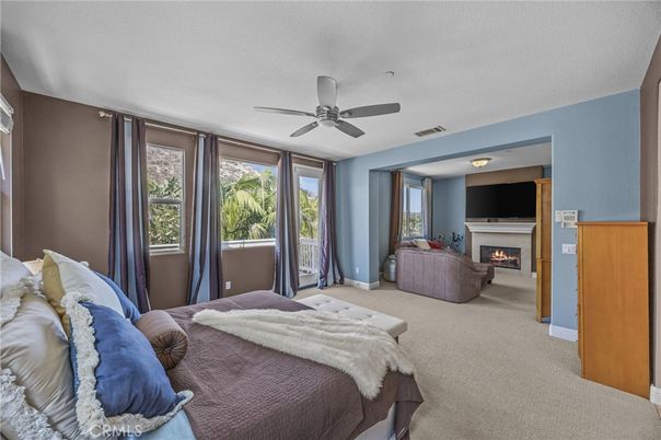 Bedroom, Fireplace, Interior