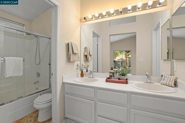 Bathroom, Dual Sink Vanities, Glass Shower, Interior