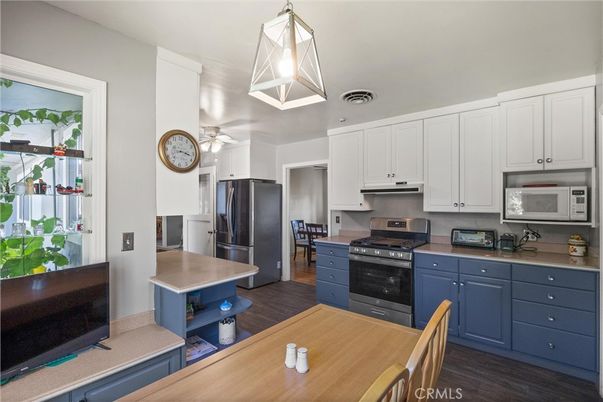 Interior, Kitchen, Stainless Steel Appliances, Wood Texture Flooring