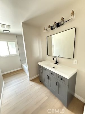 Bathroom, Dual Sink Vanities, Interior, Wood Texture Flooring