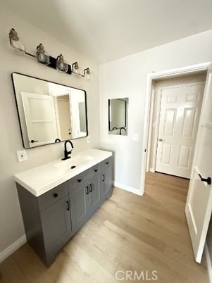 Bathroom, Dual Sink Vanities, Interior, Wood Texture Flooring