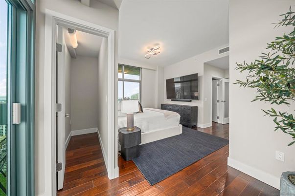 Bedroom, Fireplace, Interior, Wood Texture Flooring