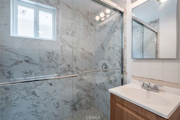 Bathroom, Glass Shower, Interior, Marble Walls