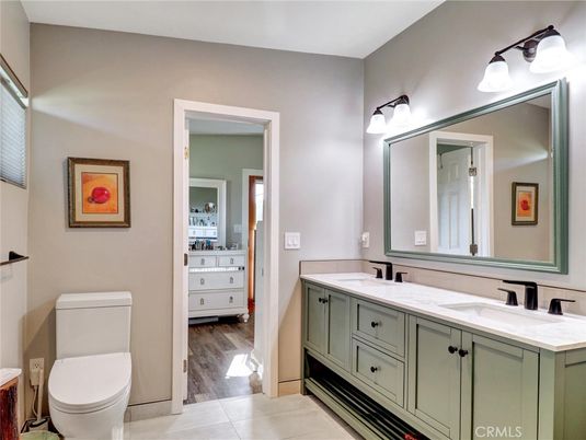 Bathroom, Dual Sink Vanities, Interior, Wood Texture Flooring