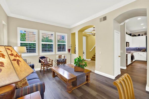 Interior, Kitchen, Living room, Recessed Lighting, Wood Texture Flooring