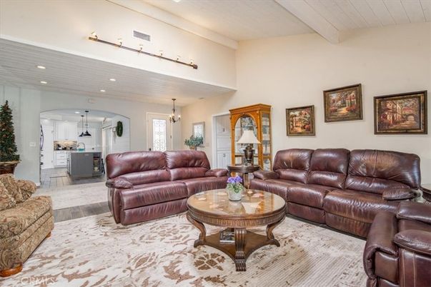 Interior, Living room, Pendant Lights, Recessed Lighting, Wood Texture Flooring