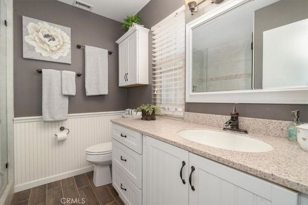Bathroom, Dual Sink Vanities, Interior, Wood Texture Flooring