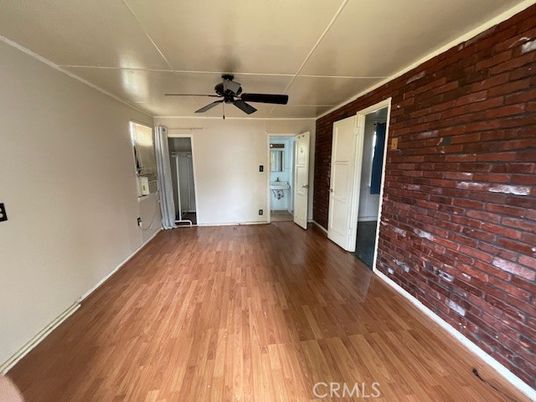 Empty room, Interior, Stone Walls, Wood Texture Flooring