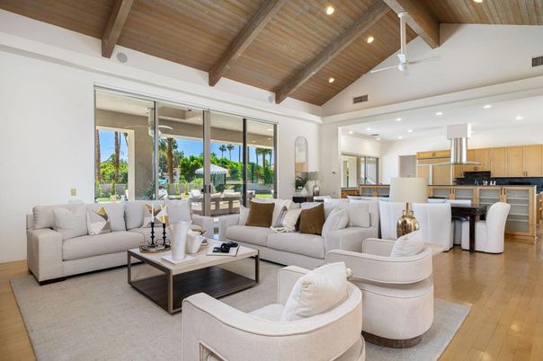 Dining room, Interior, Kitchen, Living room, Recessed Lighting, Wooden Beams, Wooden Ceilings, Wood Texture Flooring
