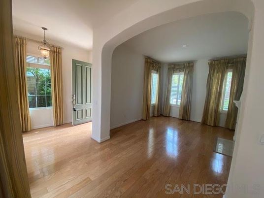 Empty room, Interior, Pendant Lights, Wood Texture Flooring