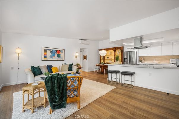 Interior, Kitchen, Living room, Stainless Steel Appliances, Wood Texture Flooring