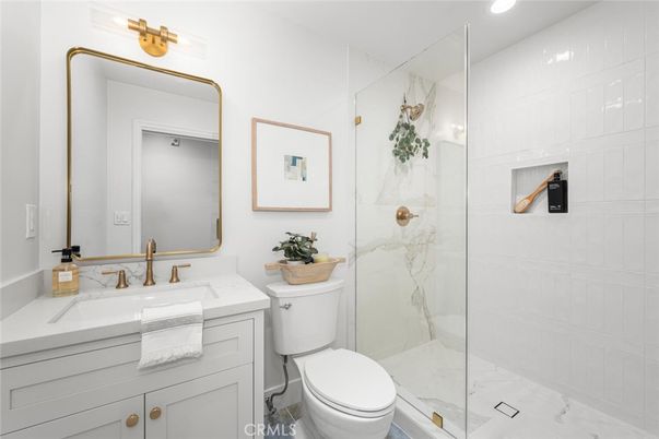 Bathroom, Glass Shower, Interior, Marble Walls, Recessed Lighting