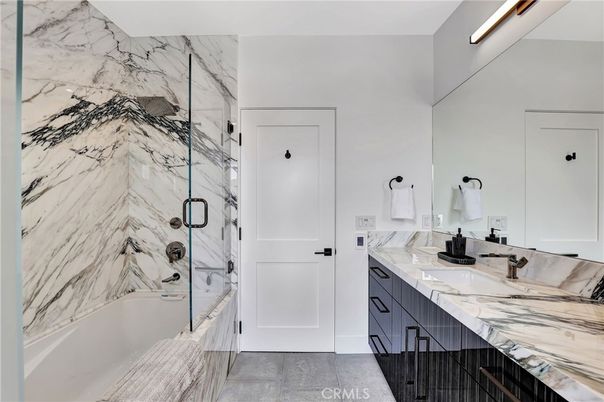 Bathroom, Glass Shower, Interior, Marble Walls