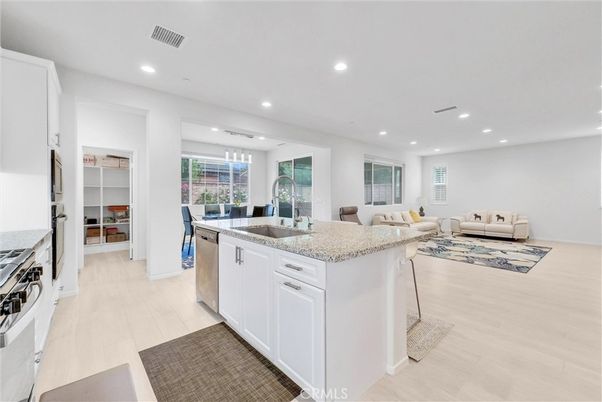 Dining room, Interior, Kitchen, Living room, Recessed Lighting, Stainless Steel Appliances