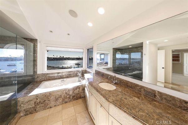 Bathroom, Dual Sink Vanities, Glass Shower, Interior, Recessed Lighting, Water