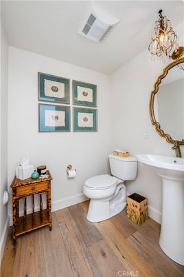 Bathroom, Chandelier, Interior, Wood Texture Flooring