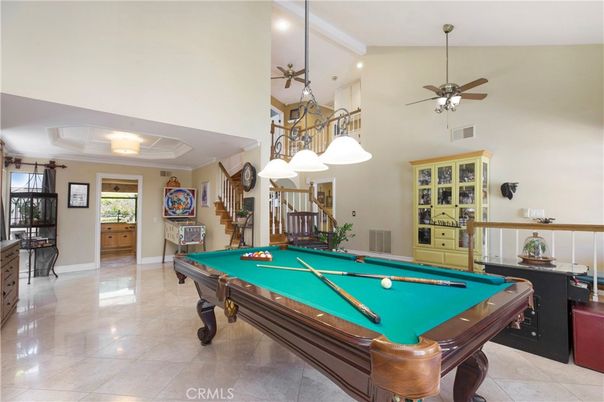 Billiard Table, Game Room, Interior, Pendant Lights, Recessed Lighting