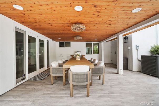 Dining room, Exterior, Recessed Lighting, Wooden Ceilings
