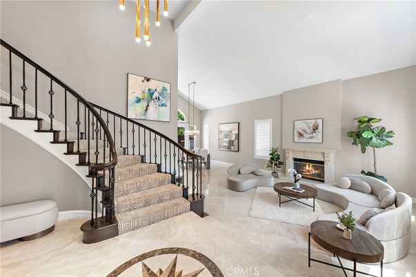Fireplace, Interior, Living room, Pendant Lights