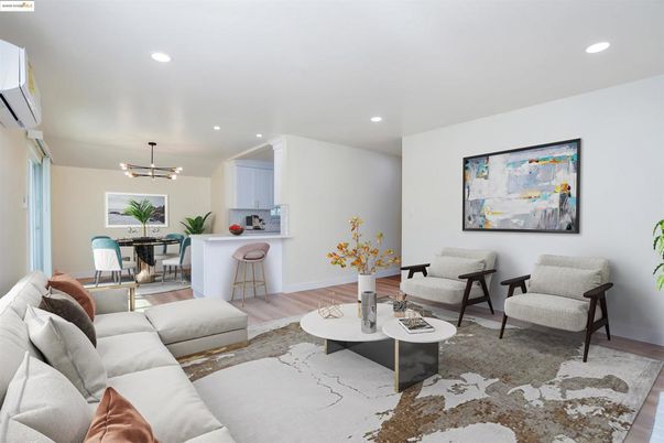 Dining room, Interior, Kitchen, Living room, Pendant Lights, Recessed Lighting, Wood Texture Flooring