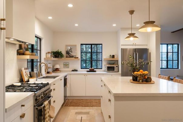 Interior, Kitchen, Pendant Lights, Recessed Lighting, Stainless Steel Appliances