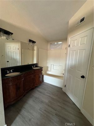 Bathroom, Dual Sink Vanities, Interior, Wood Texture Flooring