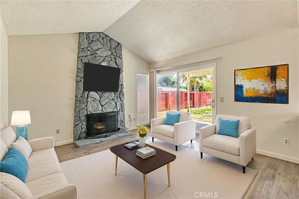 Fireplace, Interior, Living room, Stone Walls, Wood Texture Flooring