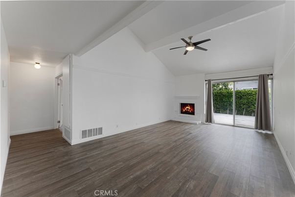 Empty room, Fireplace, Interior, Wood Texture Flooring