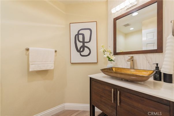 Bathroom, Interior, Recessed Lighting, Wood Texture Flooring