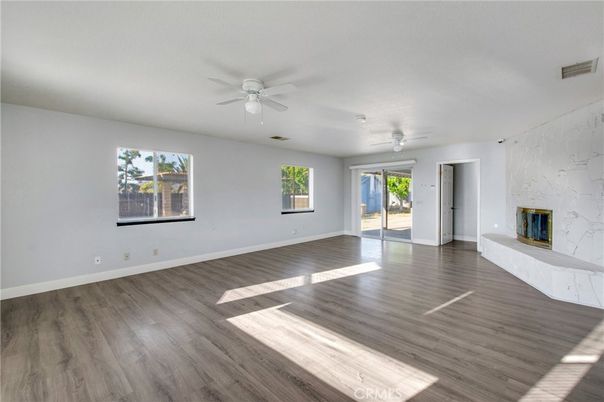 Empty room, Fireplace, Interior, Wood Texture Flooring