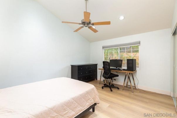 Bedroom, Home Office, Interior, Recessed Lighting, Wood Texture Flooring