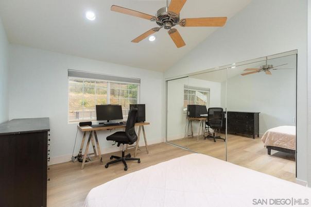 Bedroom, Home Office, Interior, Recessed Lighting, Wood Texture Flooring