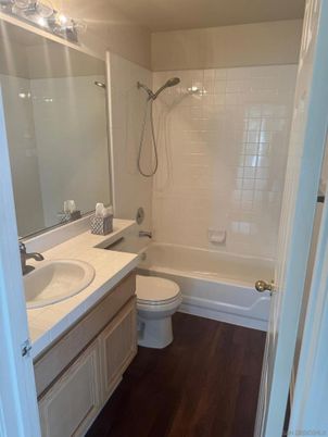 Bathroom, Dual Sink Vanities, Interior, Tile Countertops, Wood Texture Flooring