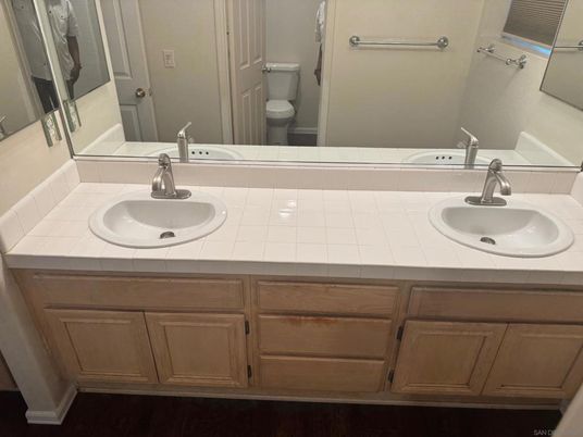 Bathroom, Dual Sink Vanities, Interior, Tile Countertops