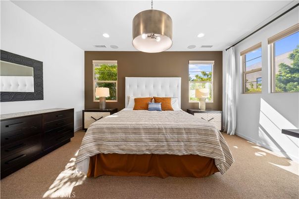 Bedroom, Interior, Pendant Lights, Recessed Lighting