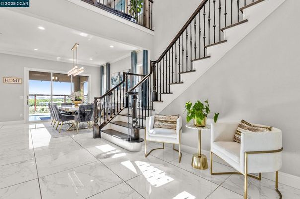 Dining room, Interior, Marble, Pendant Lights, Recessed Lighting