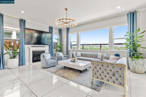 Fireplace, Interior, Living room, Marble, Pendant Lights, Recessed Lighting
