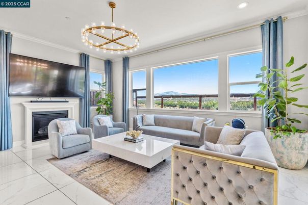 Fireplace, Interior, Living room, Marble, Pendant Lights, Recessed Lighting
