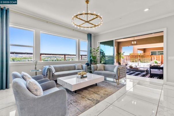 Dining room, Interior, Living room, Marble, Pendant Lights, Recessed Lighting