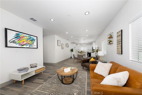 Dining room, Interior, Kitchen, Living room, Pendant Lights, Recessed Lighting, Wood Texture Flooring