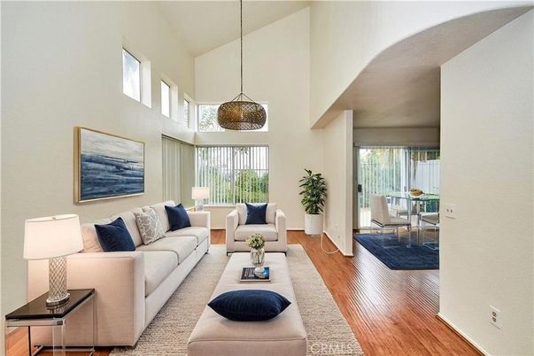 Dining room, Interior, Living room, Pendant Lights, Wood Texture Flooring