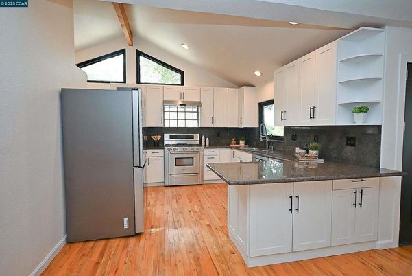 Interior, Kitchen, Recessed Lighting, Wood Texture Flooring