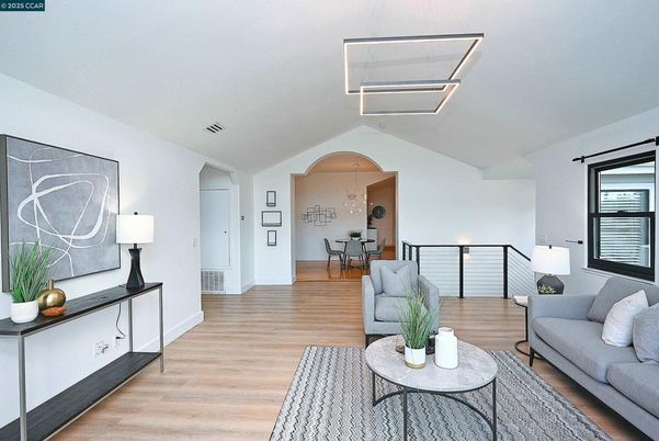 Dining room, Interior, Living room, Pendant Lights, Wood Texture Flooring