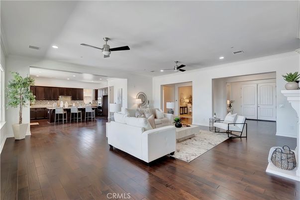 Interior, Kitchen, Living room, Recessed Lighting, Wood Texture Flooring